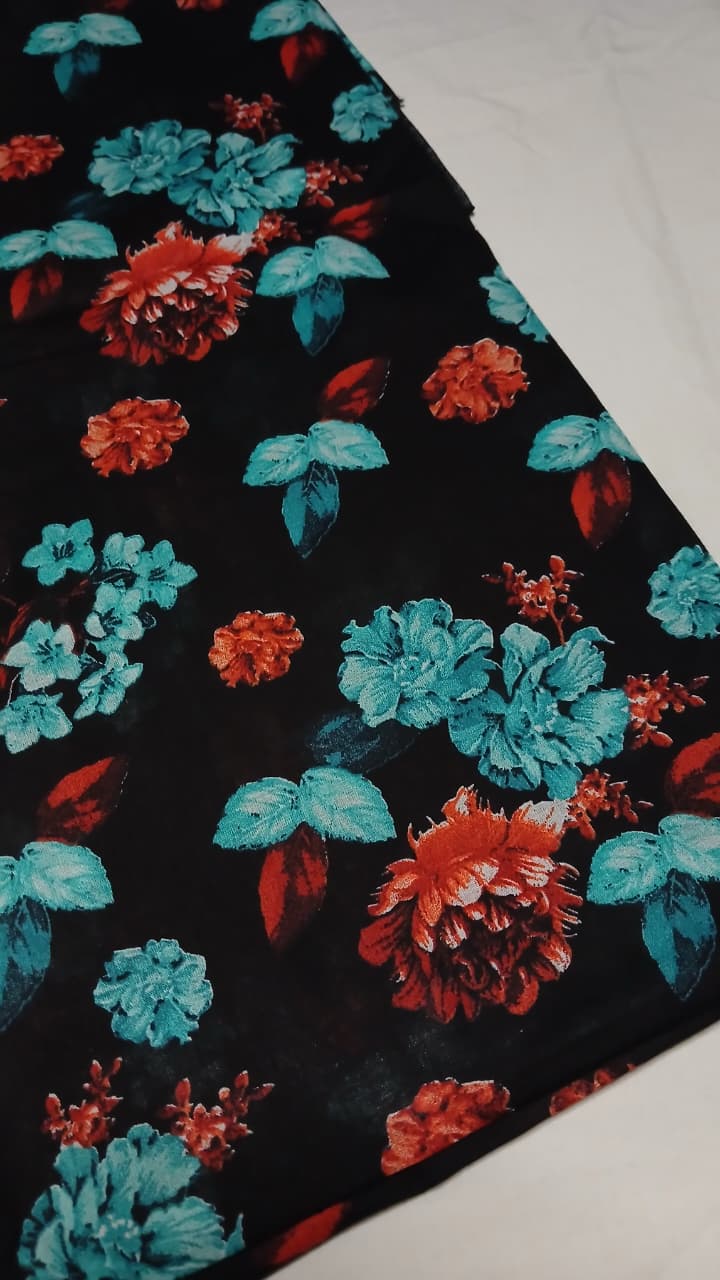 Unstitched Printed Lawn Suit (Kameez and Trouser SAME DESIGN)