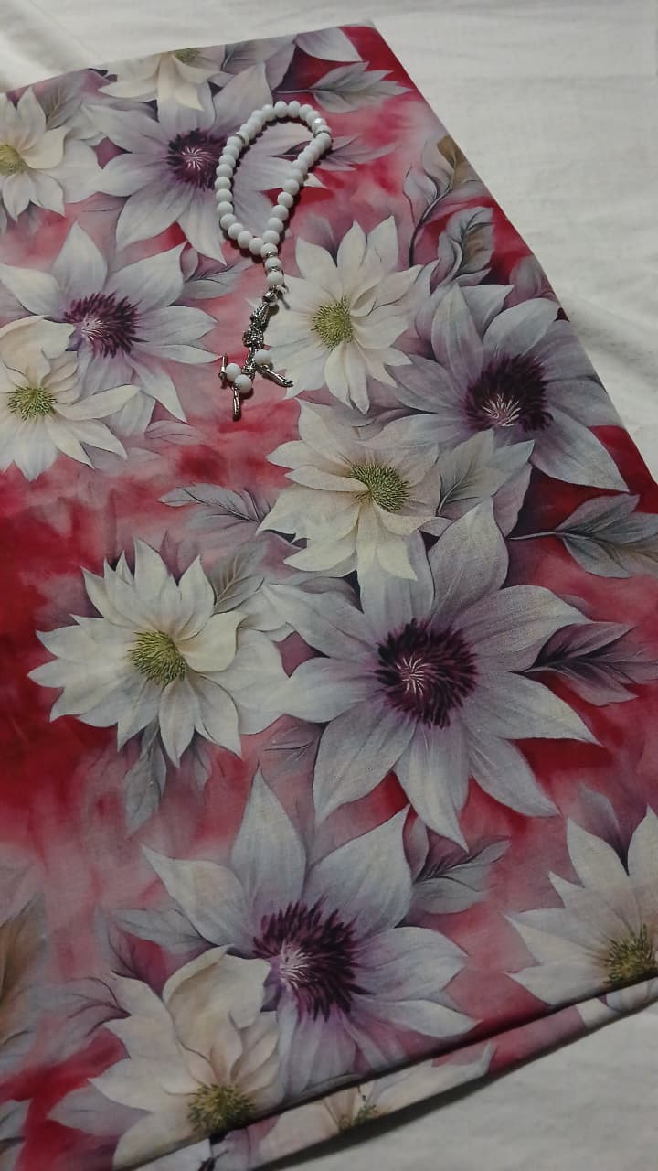 Unstitched Printed Lawn Suit (Kameez and Trouser SAME DESIGN)