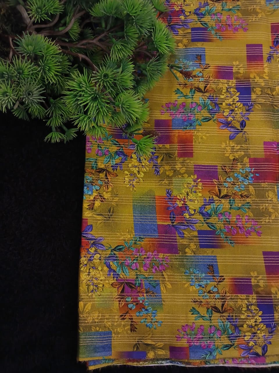 Unstitiched banaarsi doriya printed lawn 2 piece suit