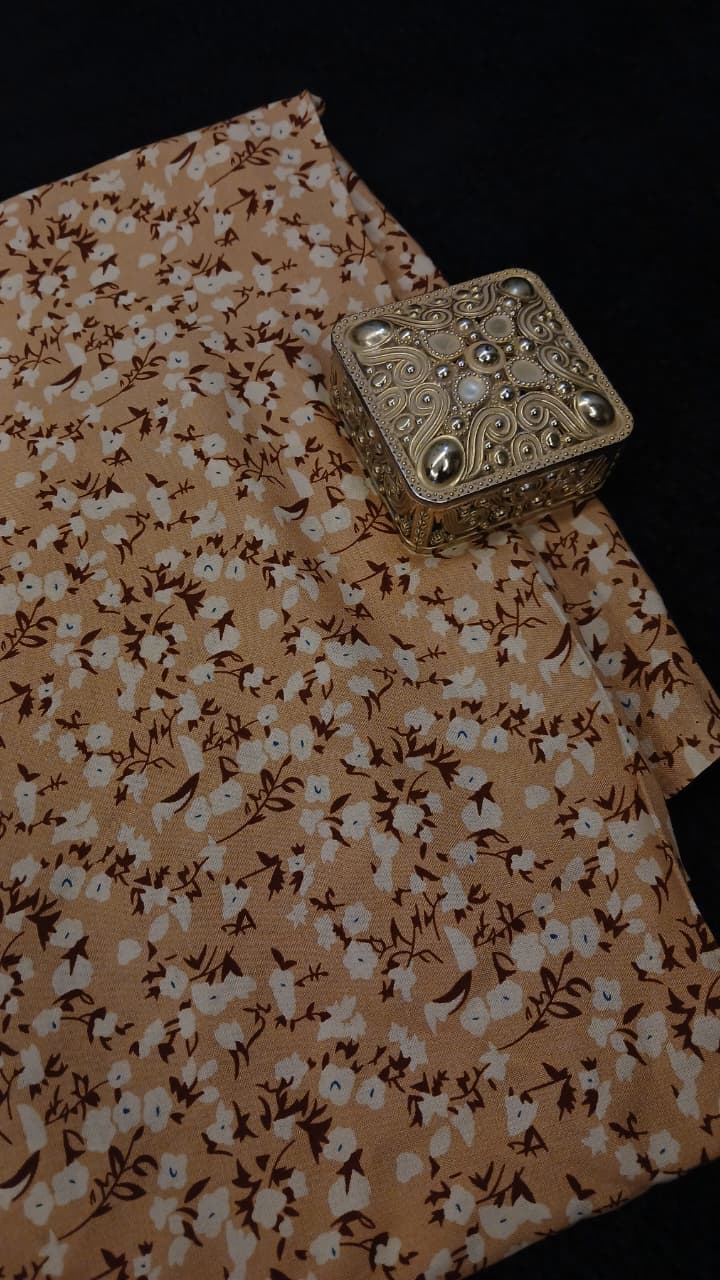 Unstitched printed linen 1pc suit