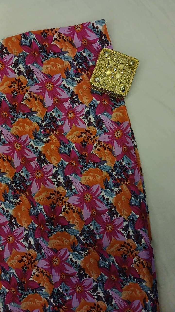 Unstitched printed linen 1pc suit