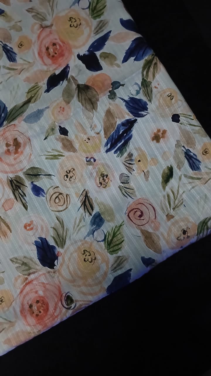 Unstitched printed linen 1pc suit