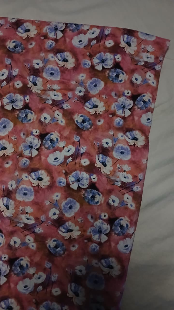 Unstitched printed linen 1pc suit